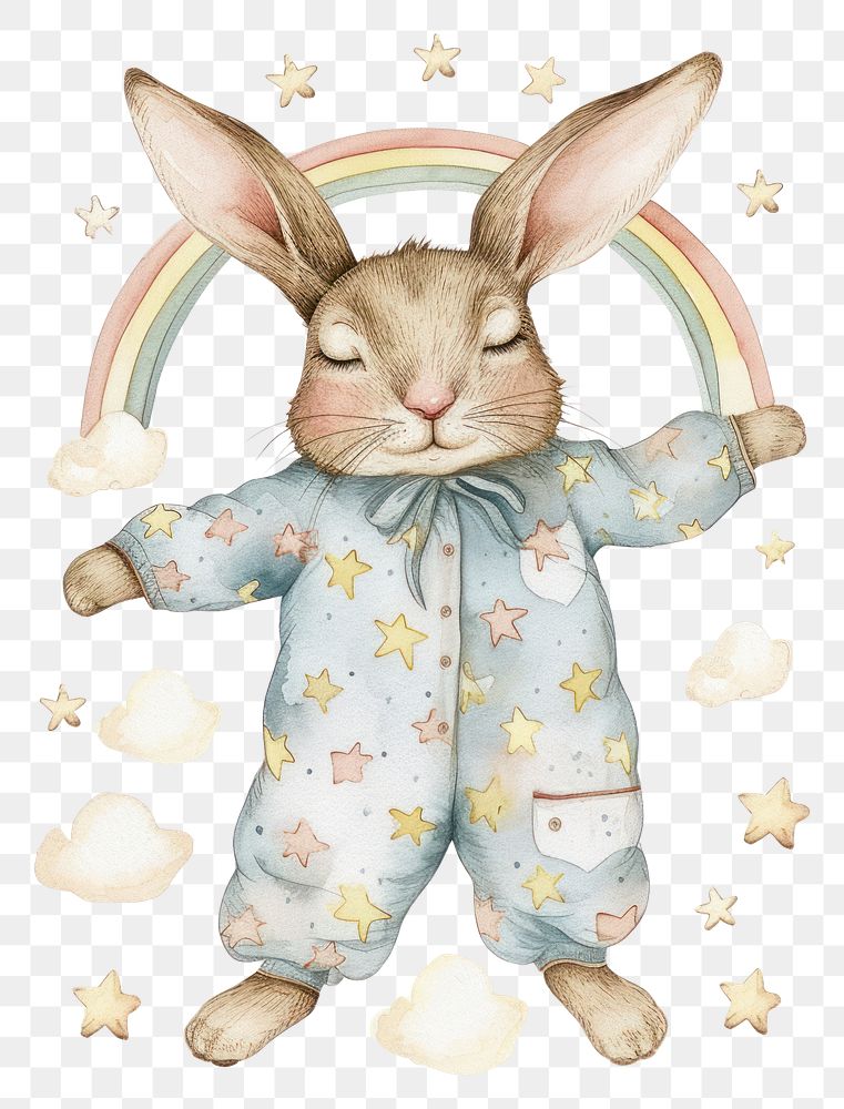 PNG  Rabbit watercolor mammal rabbit representation.