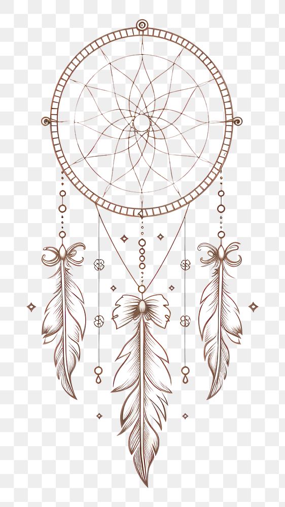 PNG Illustration of dreamcatcher drawing line creativity.