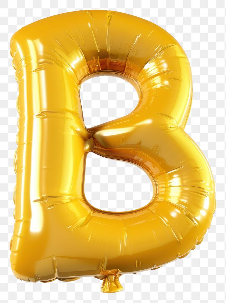 PNG Letter B balloon yellow text.