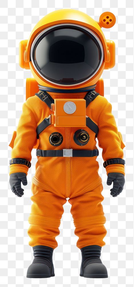 PNG  Orange suit astronaut robot human white background