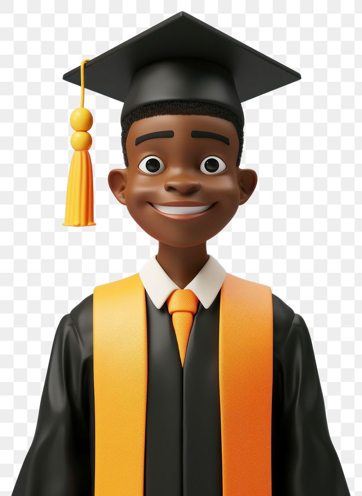 PNG  Black teenager graduation portrait student human intelligence.