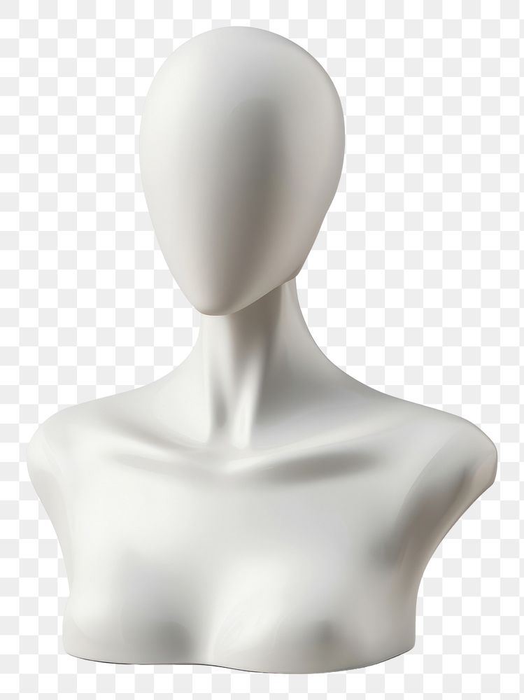 PNG Mannequin sculpture white bust.