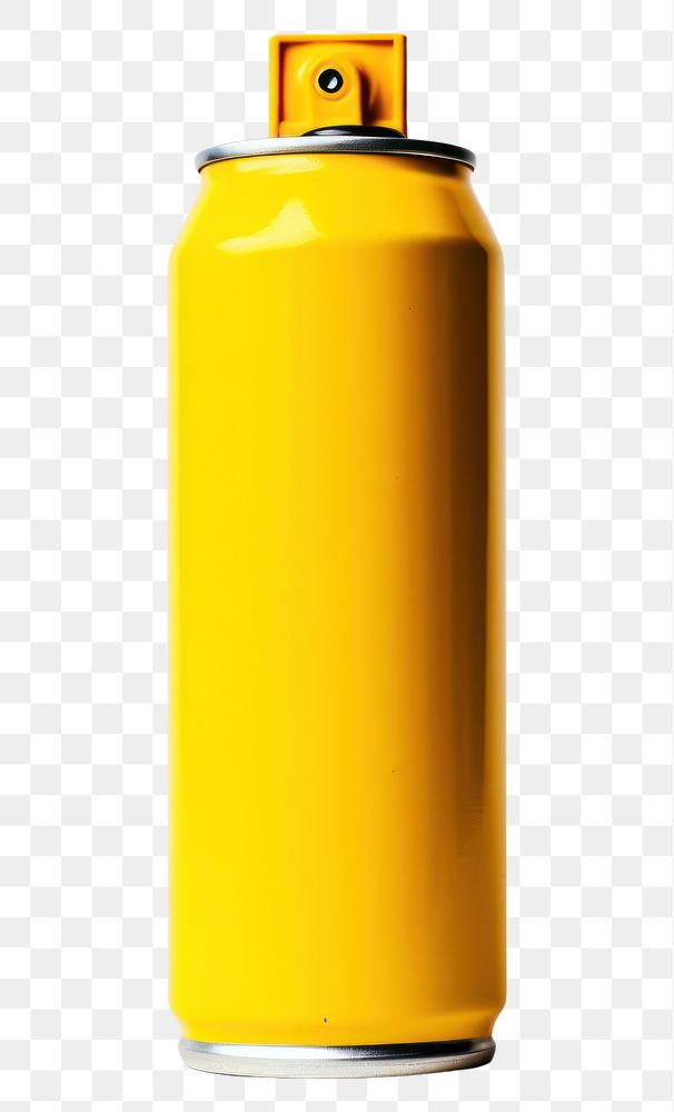 PNG Spray Can bottle yellow white background.