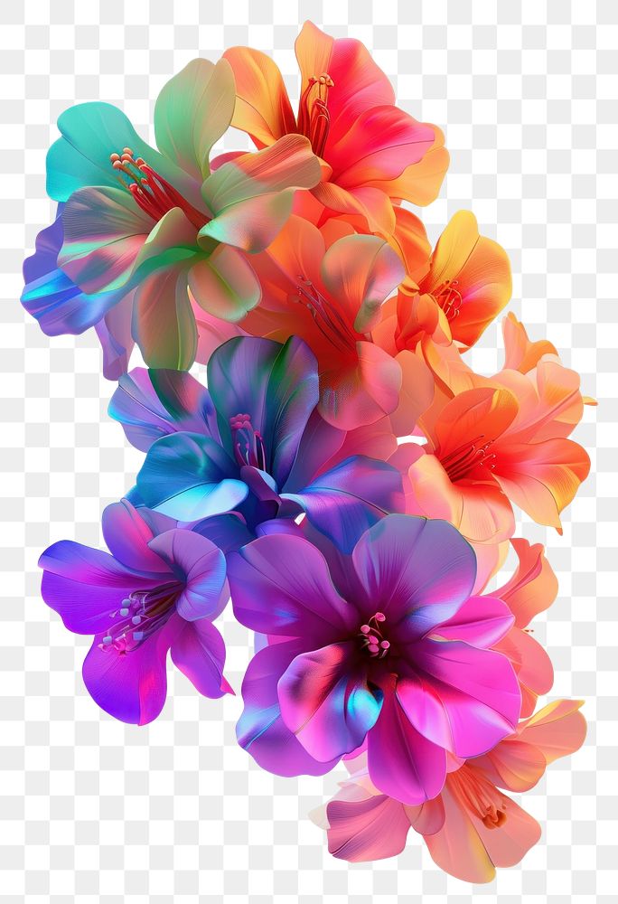 PNG Bouquet of vibrant flowers petal plant inflorescence.