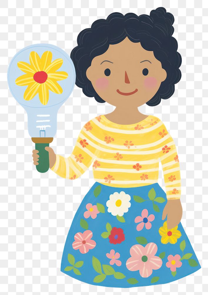 PNG  Person holding light bulb cute toy white background.