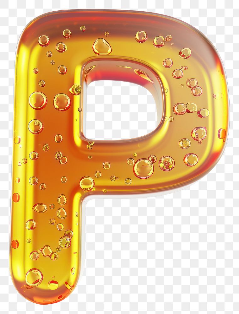 Letter P number yellow symbol.