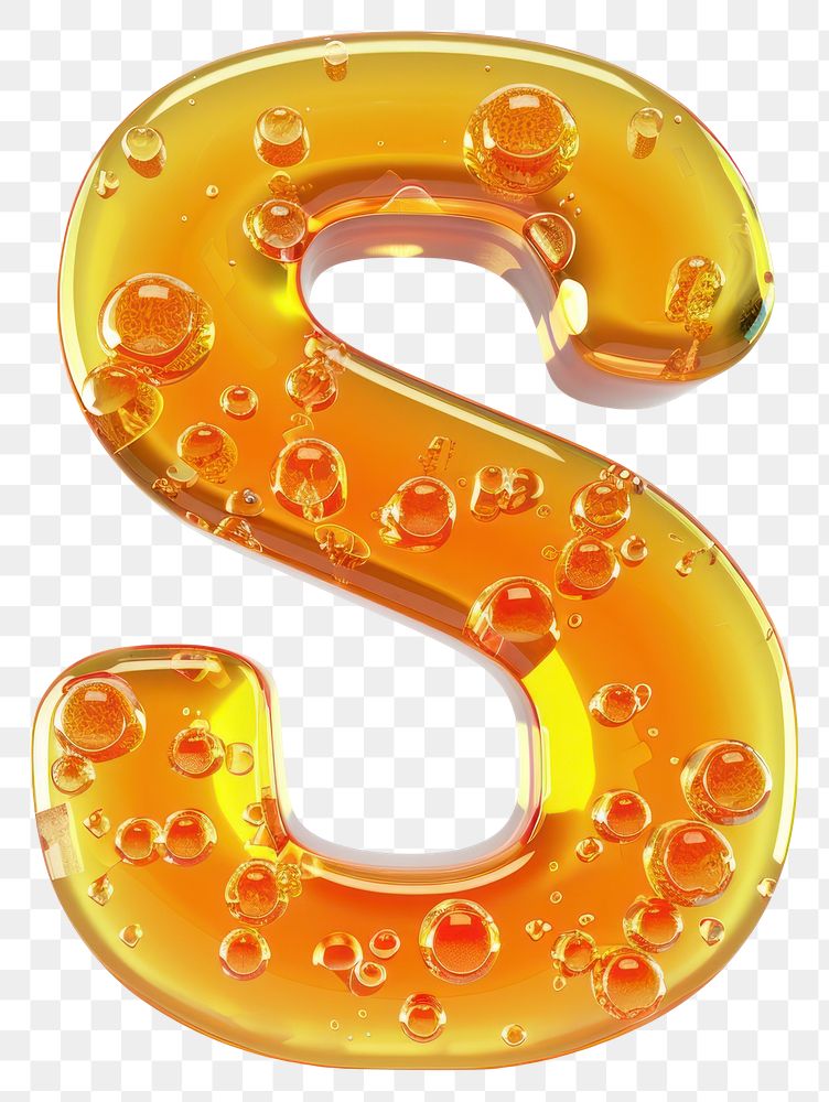 Letter S yellow number symbol.