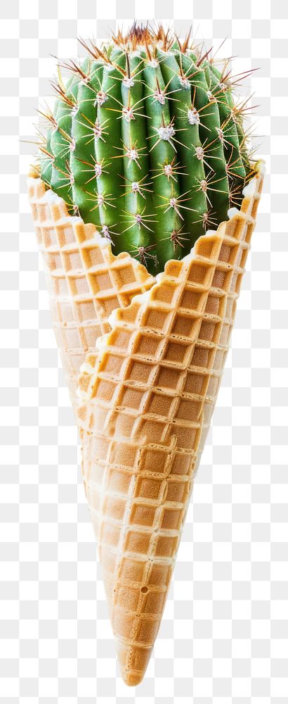 PNG  Ice cream cone cactus plant food.