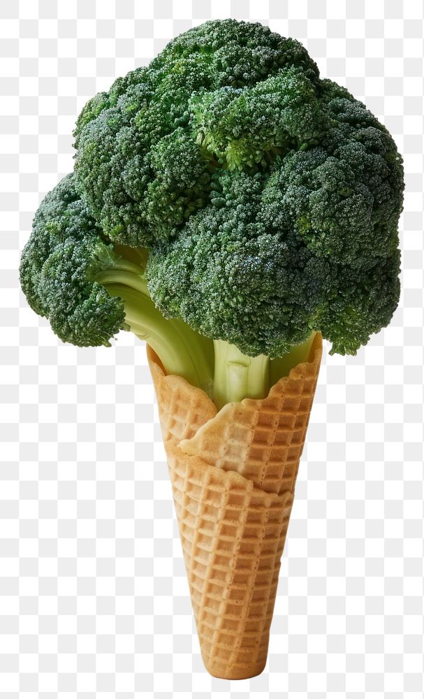 PNG  Ice cream cone broccoli vegetable plant.