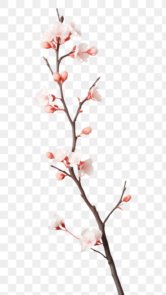PNG Sakura twig blossom flower plant.