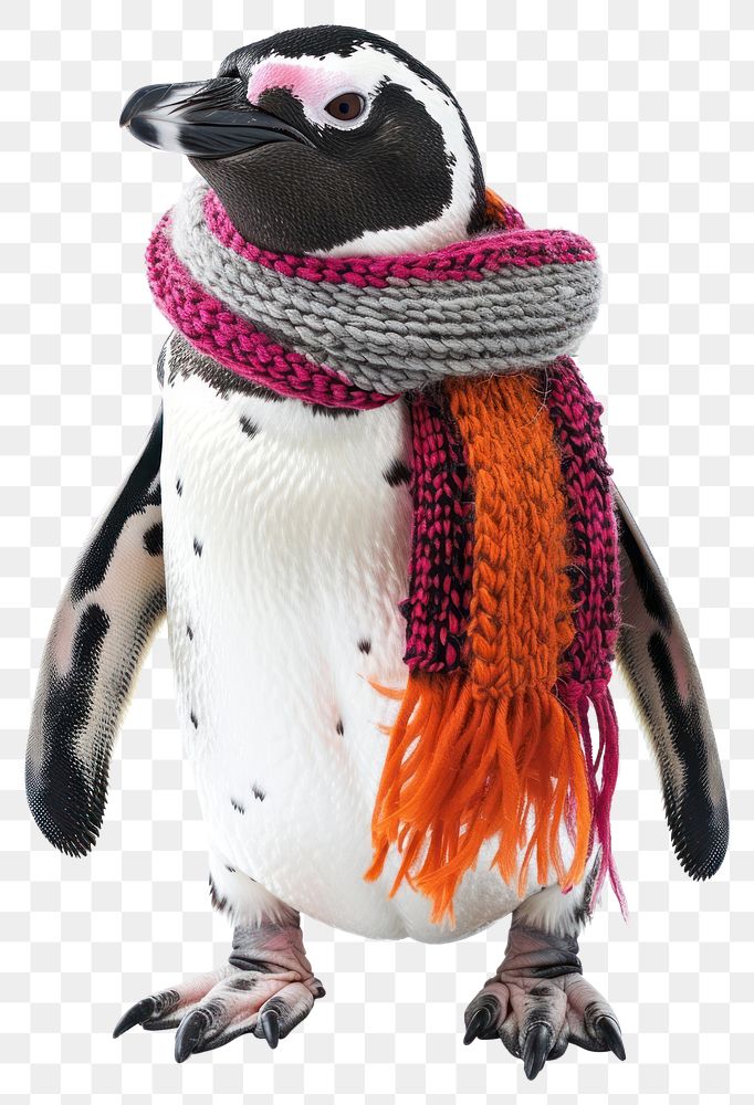 PNG Penguin scarf wildlife animal.