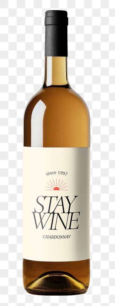 PNG white wine bottle, transparent background