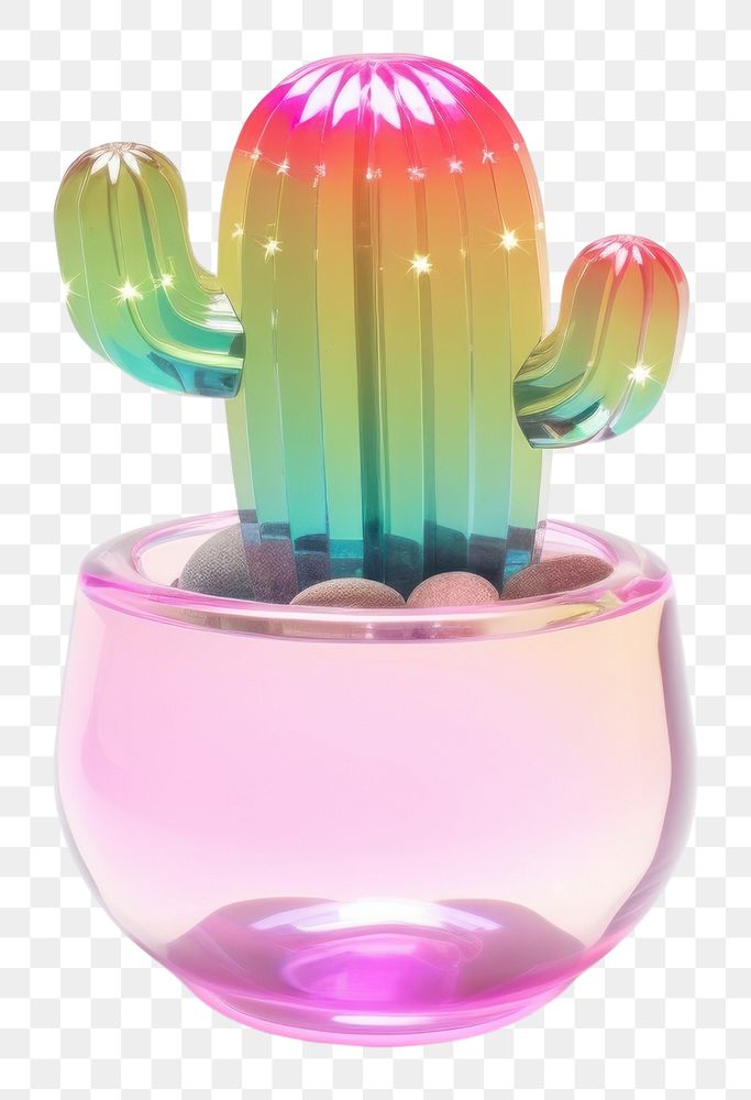 PNG Cactus glass white background lighting.
