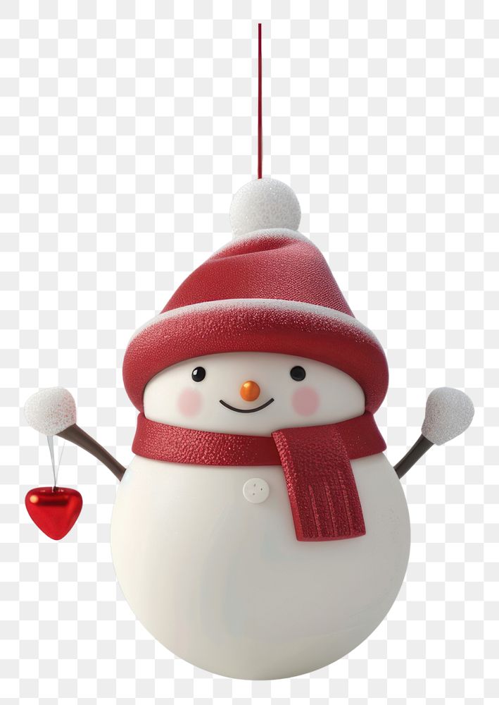 PNG Christmas ornament christmas snowman cartoon.