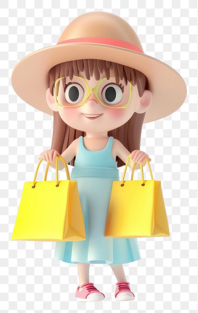 PNG Shopping cartoon handbag cute.