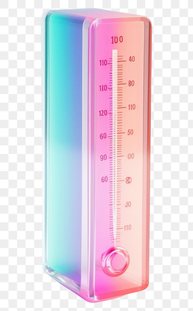 PNG 3d render temperature holographic thermometer white background technology.