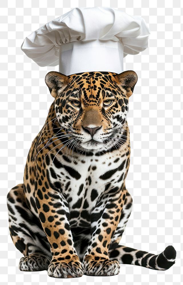 PNG  Photography of jaguar leopard cheetah chef.