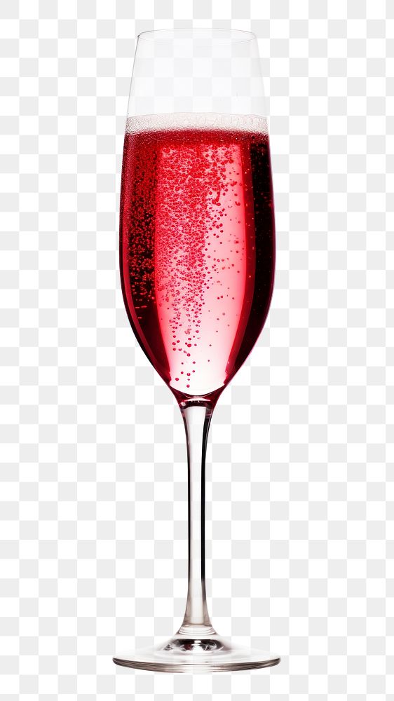 PNG Glass of sparkling red wine glass drink white background.