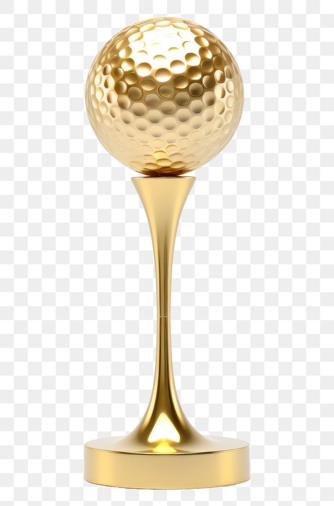 PNG Golf trophy ball gold white background