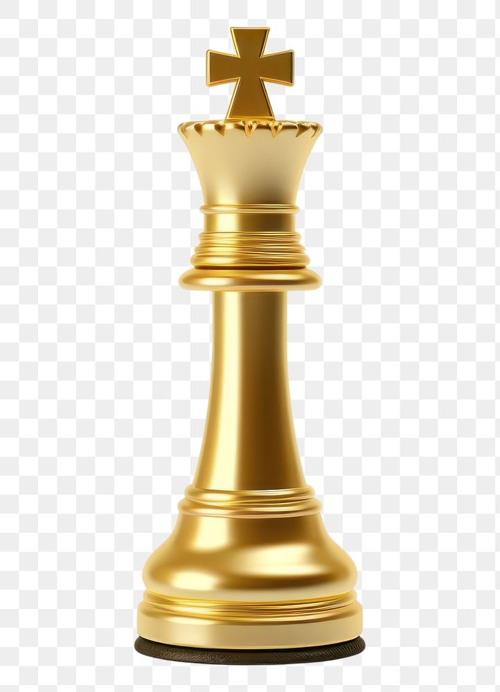 PNG King chess gold game white background.