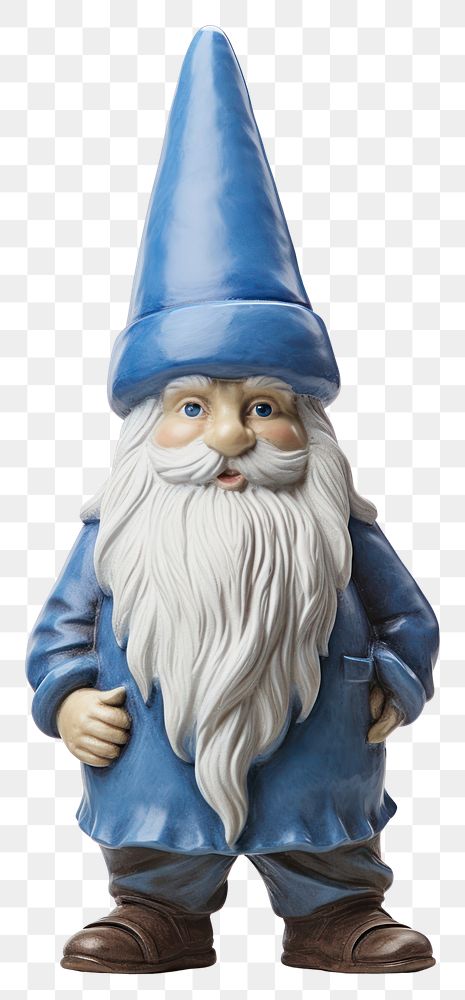PNG Photo of a garden gnome figurine hat white background.