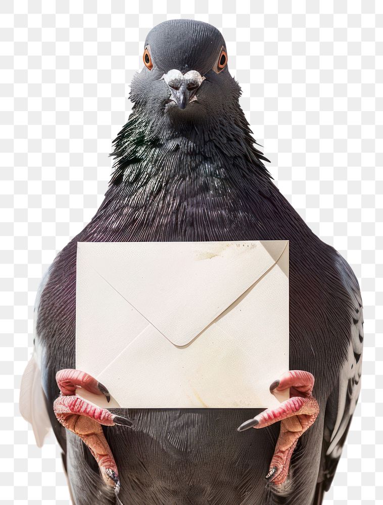 PNG Pigeon with letter animal bird wildlife.