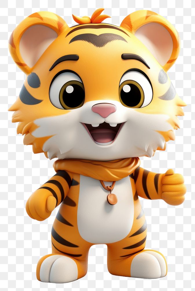 PNG Funny face tiger animal mammal mascot.