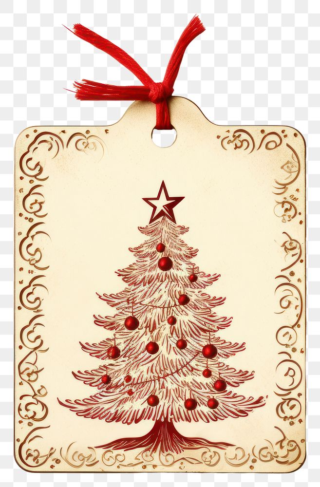 PNG Chrismas tree Sign gift tag christmas white background celebration.