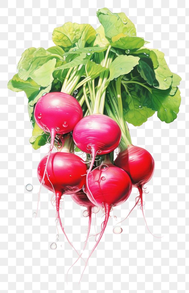 PNG A fresh radishes vegetable plant food.