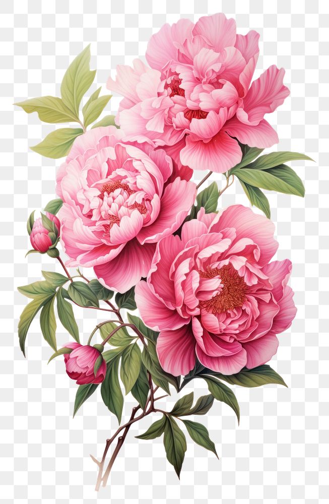 PNG Fully bloomed peonies art blossom flower