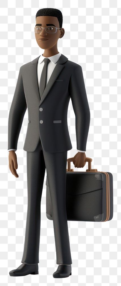 PNG African american business man briefcase tuxedo adult.