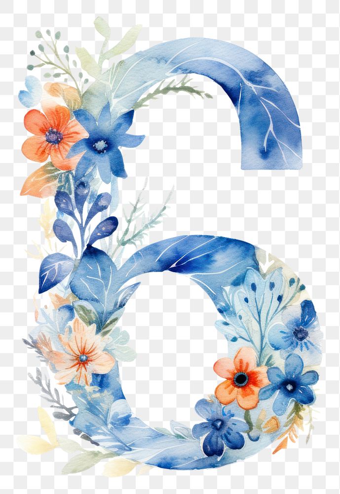 PNG Number flower text art
