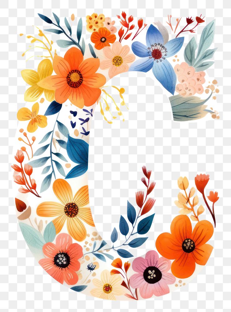 PNG Number art pattern flower.