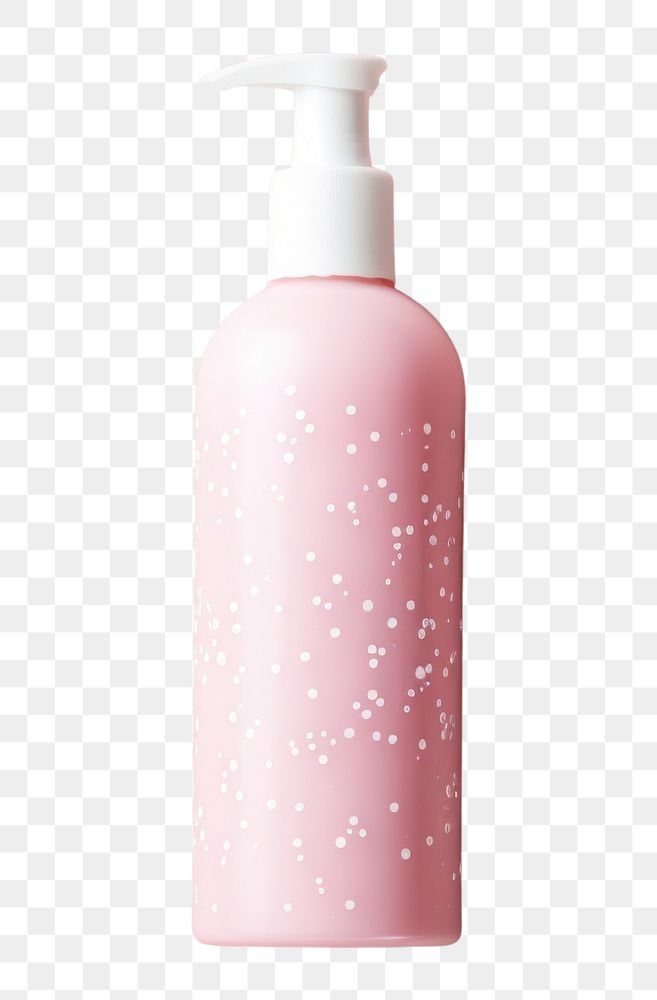 PNG Body lotion package on pink water pattern cosmetics bottle container.