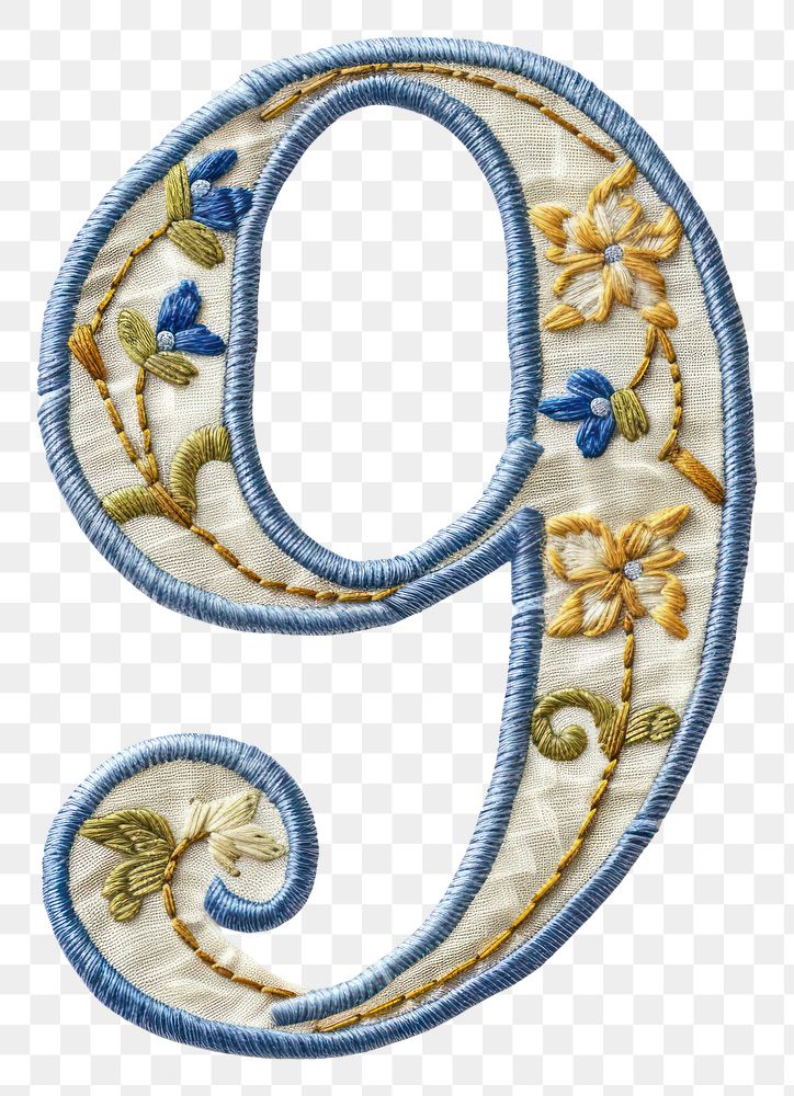 PNG Number 9 embroidery jewelry pattern.