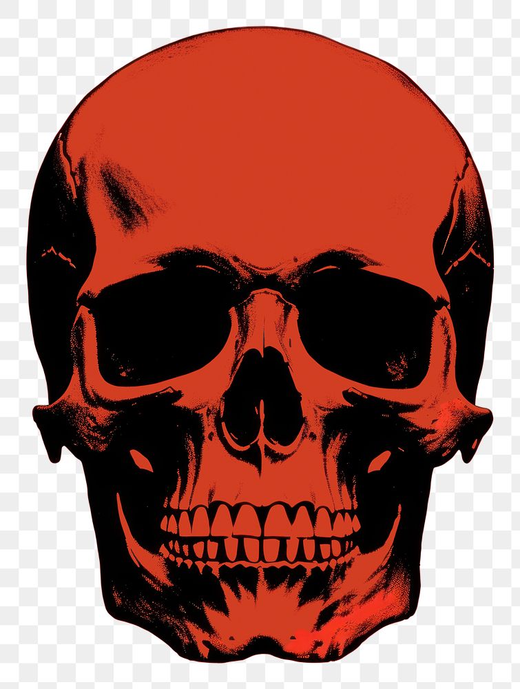 PNG Skull red anatomy horror.