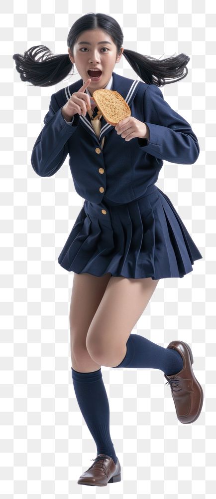 PNG Japanese female student footwear costume skirt.