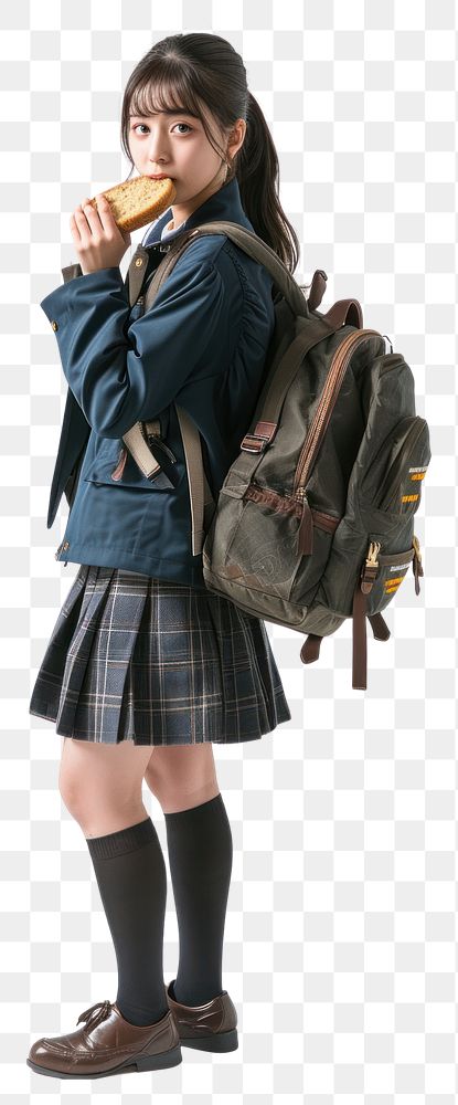 PNG Japanese female student bag backpack skirt.