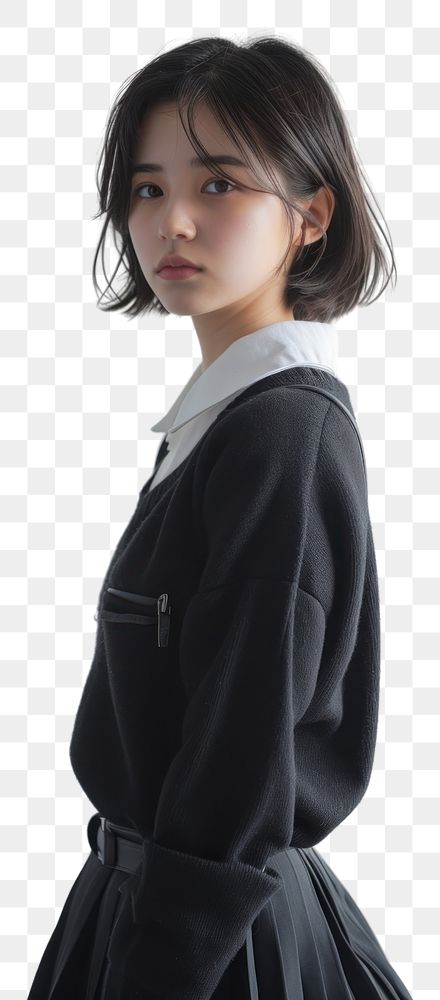 PNG Japanese female student portrait dress photo.