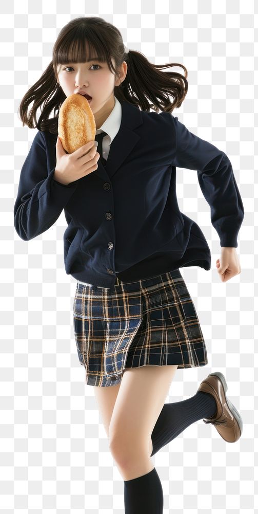 PNG Japanese female student miniskirt footwear bread.