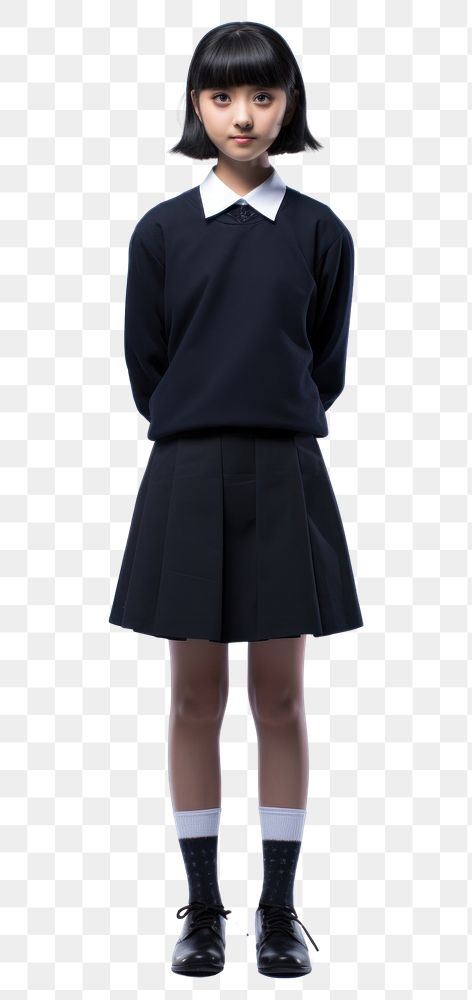 PNG Japanese girl student sleeve skirt dress.