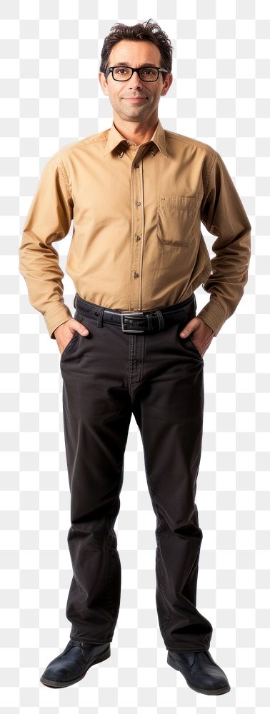 PNG Male teacher standing sleeve shirt.
