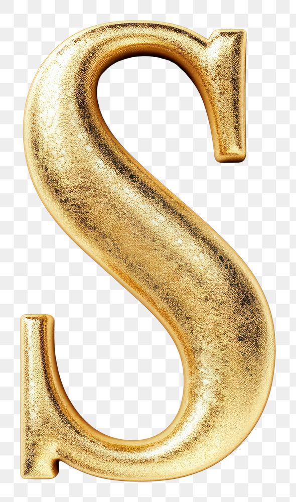 PNG Golden alphabet S letter jewelry number text