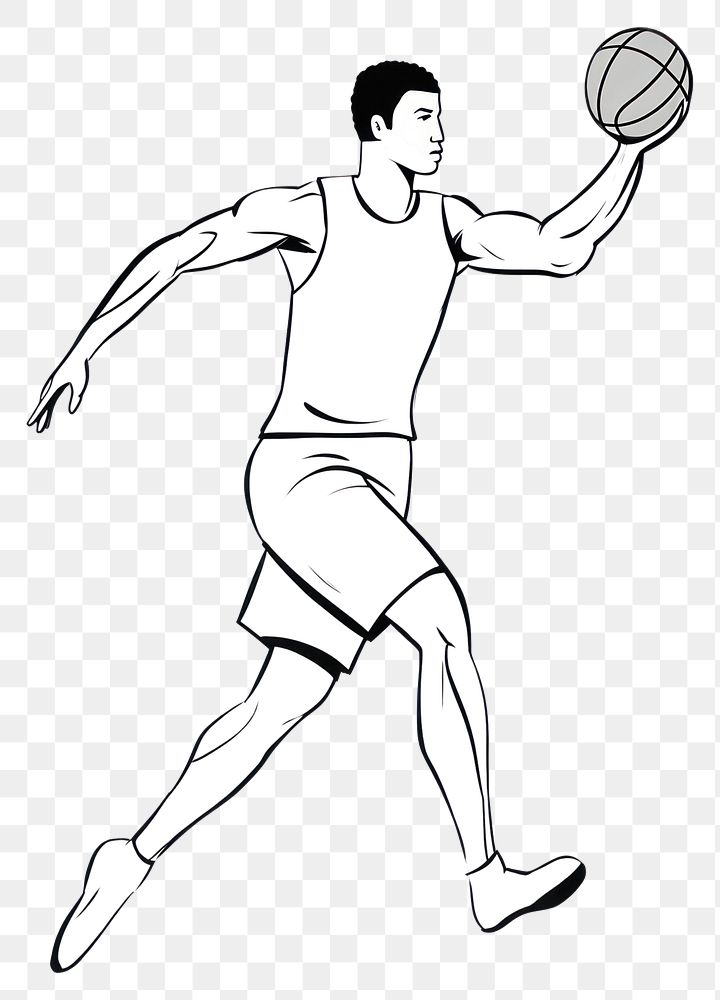 PNG Basketball player drawing sketch adult.