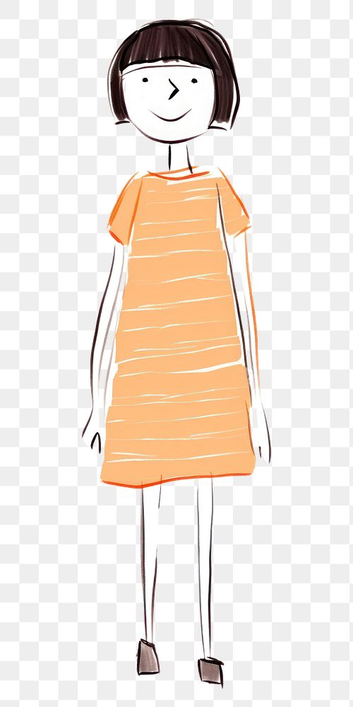 PNG Teenager drawing sketch dress.
