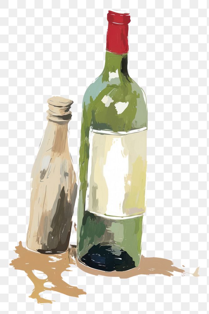 PNG Wine bottle drink white background refreshment.