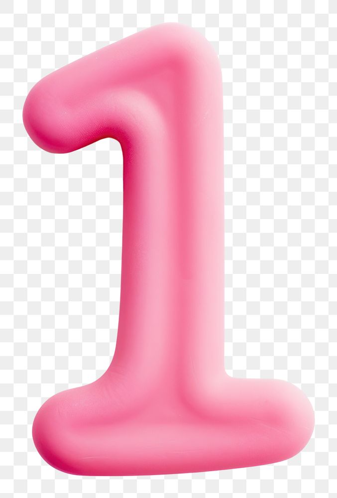 PNG Plasticine number 1 pink text white background.