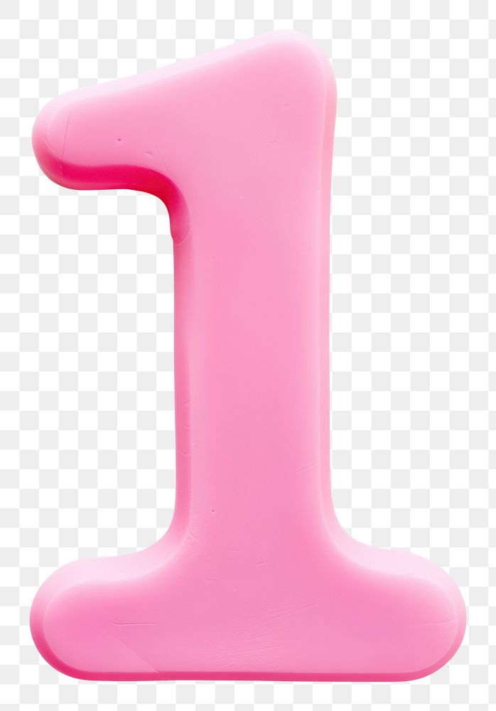 PNG Plasticine number 1 pink text 