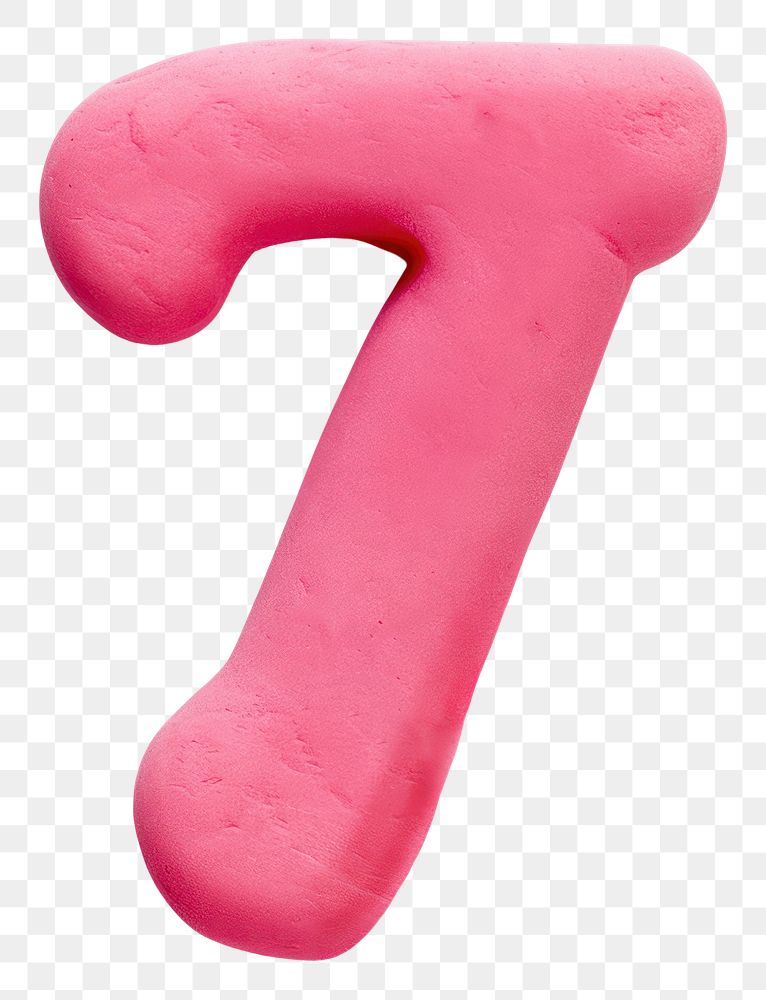 PNG Plasticine number 7 text pink white background.