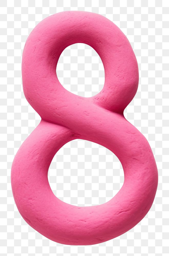 PNG Plasticine number 8 pink text white background.
